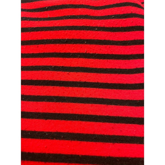 Liz Claiborne Weekend - Red and Black Striped Long Sleeve V Neck Top -Sz S - Picture 8 of 8